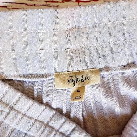 NWT Style & Co Super Soft Ribbed Fuzzy Joggers Light Blue Tie Dye Size XL - Picture 10 of 12